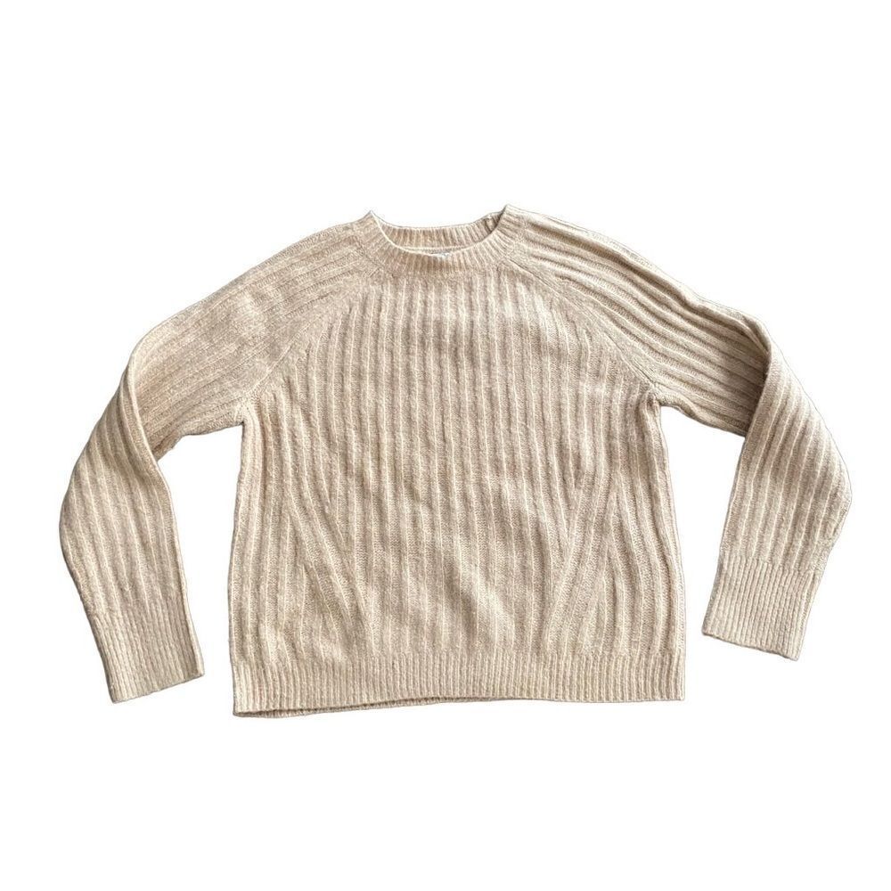 A New Day Wool Blend Camel Sweater Medium Ribbed